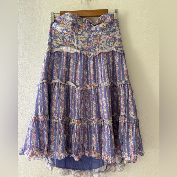 Altar’d State Floral Strapless Mini Lined  Sundress Size XL - Picture 5 of 13